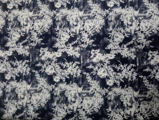 Хлопок плательный белый на черном