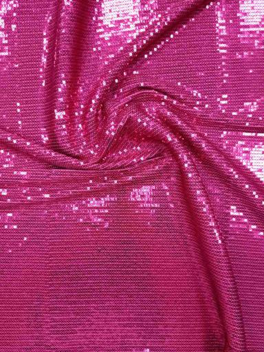 Пайетка на трикотаже малиновая