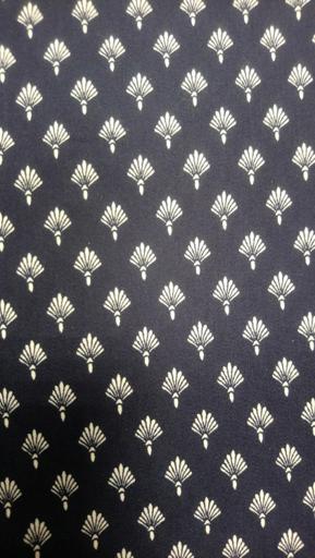 Хлопок-сатин веер на тёмносинем