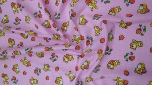 Фланель Мишки на розовом