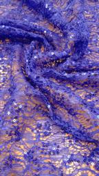 Гипюр с пайетками электрик