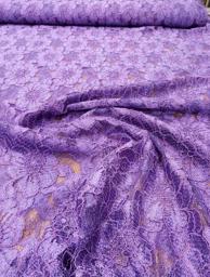 Кружево капрон на атласе сиреневое