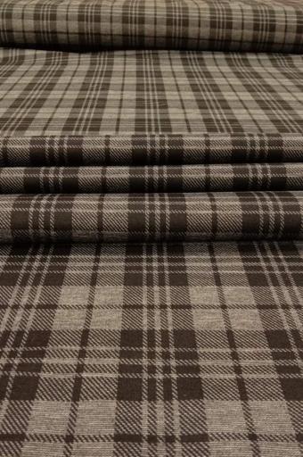 Трикотаж Шотландка коричневый/серый