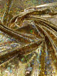 Трикотаж Диско Голограмма золото крупное