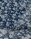 Штапель Деним белые цветы на темно-синем