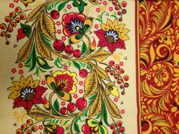 Вафельное полотно Хохлома