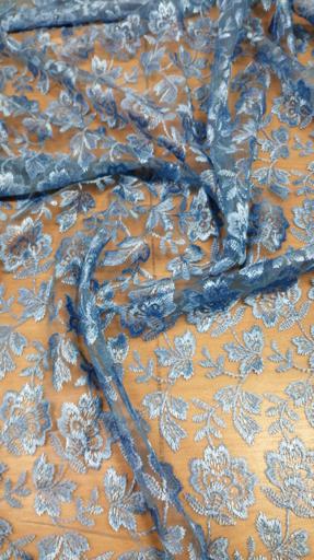 Гипюр Индонезия голубой L