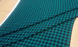 Штапель Клетка Виши 1см зеленый\чёрный