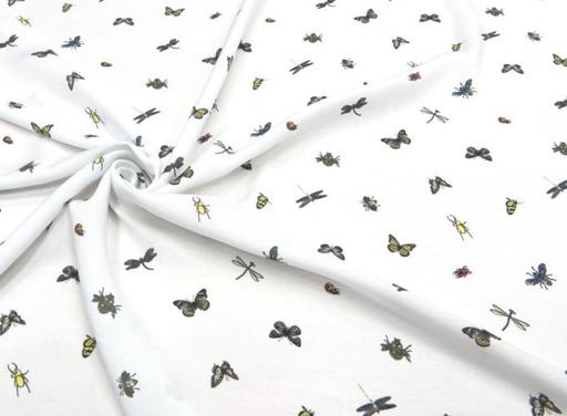 Штапель Бабочки стрекозы жучки на белом