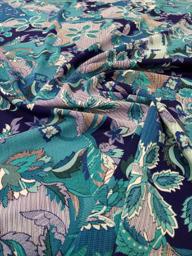 Плательная Листья голубая