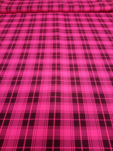 Габардин клетка малиновый/чёрный
