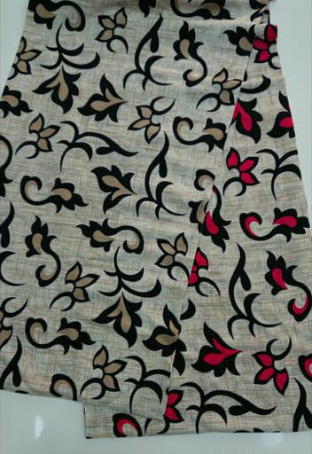 Штапель красные цветы на льне