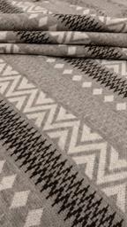 Трикотаж Полоска-орнаменты серый