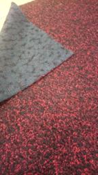 Пальтовая Букле Меланж чёрная/бордовая