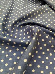 Джинс стрейч Тенсил Горох синий