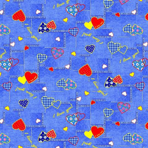 Бязь Валентинки на дениме