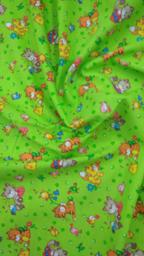 Фланель Котики на зелёном