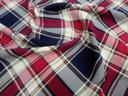 Штапель клетка тёмно-синий бордо