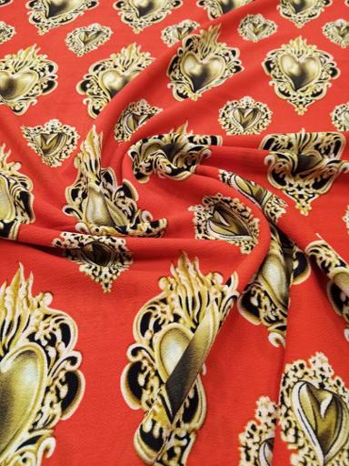 Креп Версаче красный