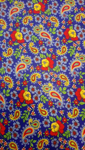 Ситец Цветы на синем