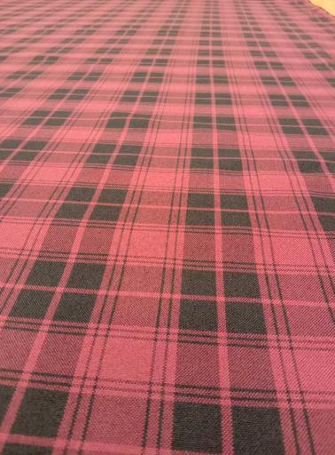 Габардин клетка бордовый/чёрный