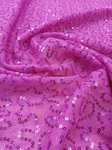 Пайетка на сетке Змейка розово-сиреневая