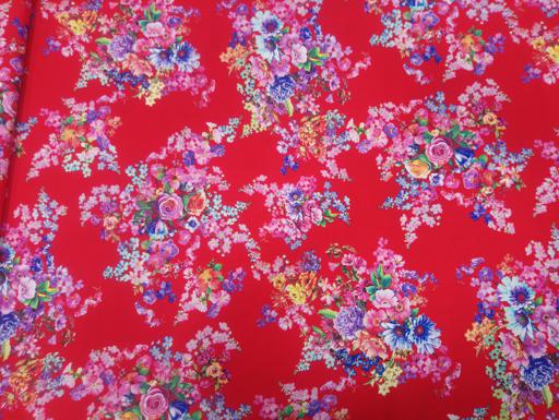 Штапель цветочная композиция на красном