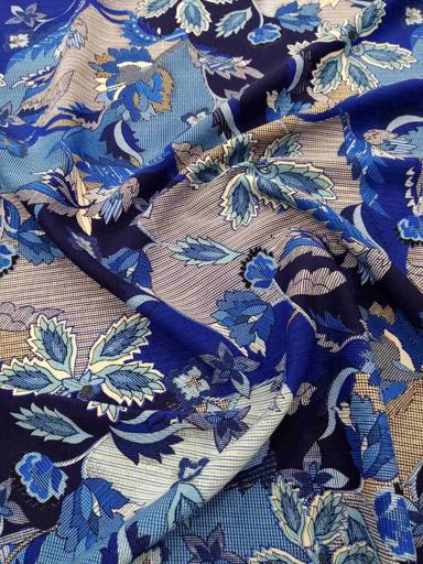 Плательная Листья синяя