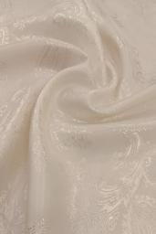 Подкладочная жаккардовая поливискоза Пейсли белая