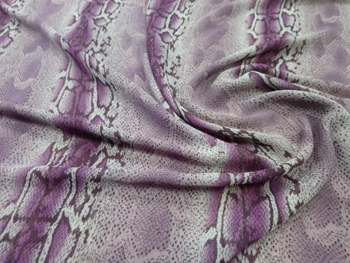 Шифон анималистический принт сиреневый
