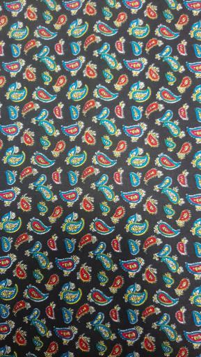 Штапель пэйсли  средние на черном