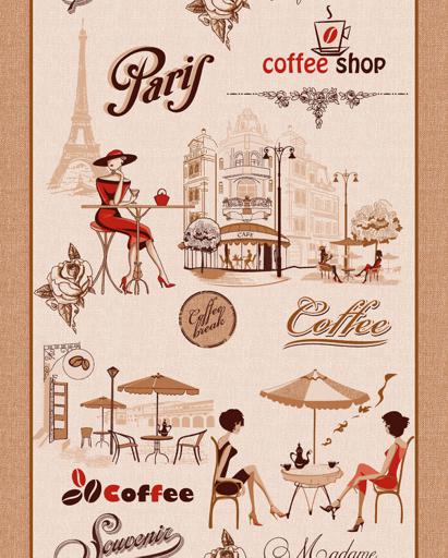 Вафельное полотно Кофе в Париже