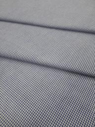 Клетка Виши хлопок синий/белый