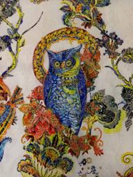 Жаккард-хлопок Птицы белый