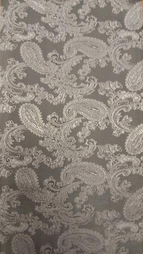 Подкладочная жаккардовая поливискоза Пейсли серая/белая