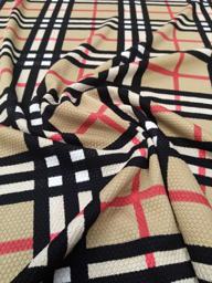 Трикотаж Шотландка бежевый