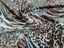 Атлас стрейч бежевый/вишнёвый/чёрный