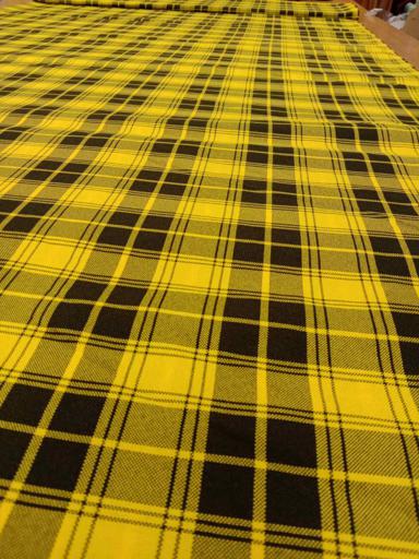 Габардин клетка жёлтый/чёрный