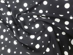Штапель горошек белый на черном разного диаметра
