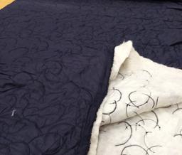 Подкладочная стёганая матовая Дуги синяя