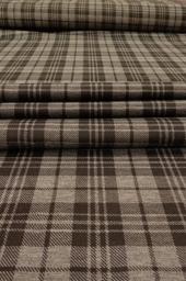 Трикотаж Шотландка коричневый/серый