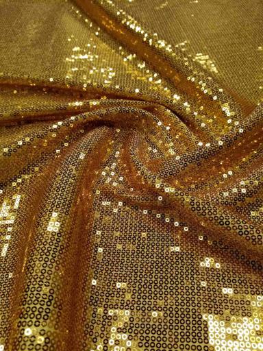 Пайетка на трикотаже золото/жёлтая