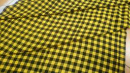 Штапель Клетка Виши 1см жёлтый\чёрный