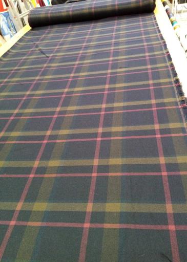 Костюмная клетка синяя/коричневая/розовая