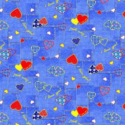 Бязь Валентинки на дениме