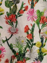 Жаккард-хлопок Цветы белый