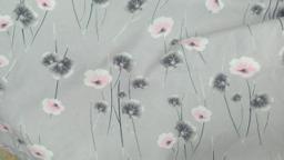 Софт принт розовые цветы на сером