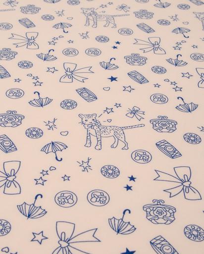 Софт принт леопардики зонтики на пудровом