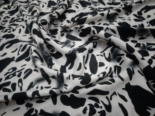 Атлас стрейч белый/чёрный