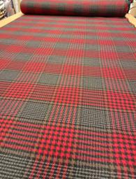 Костюмная клетка чёрная/красная